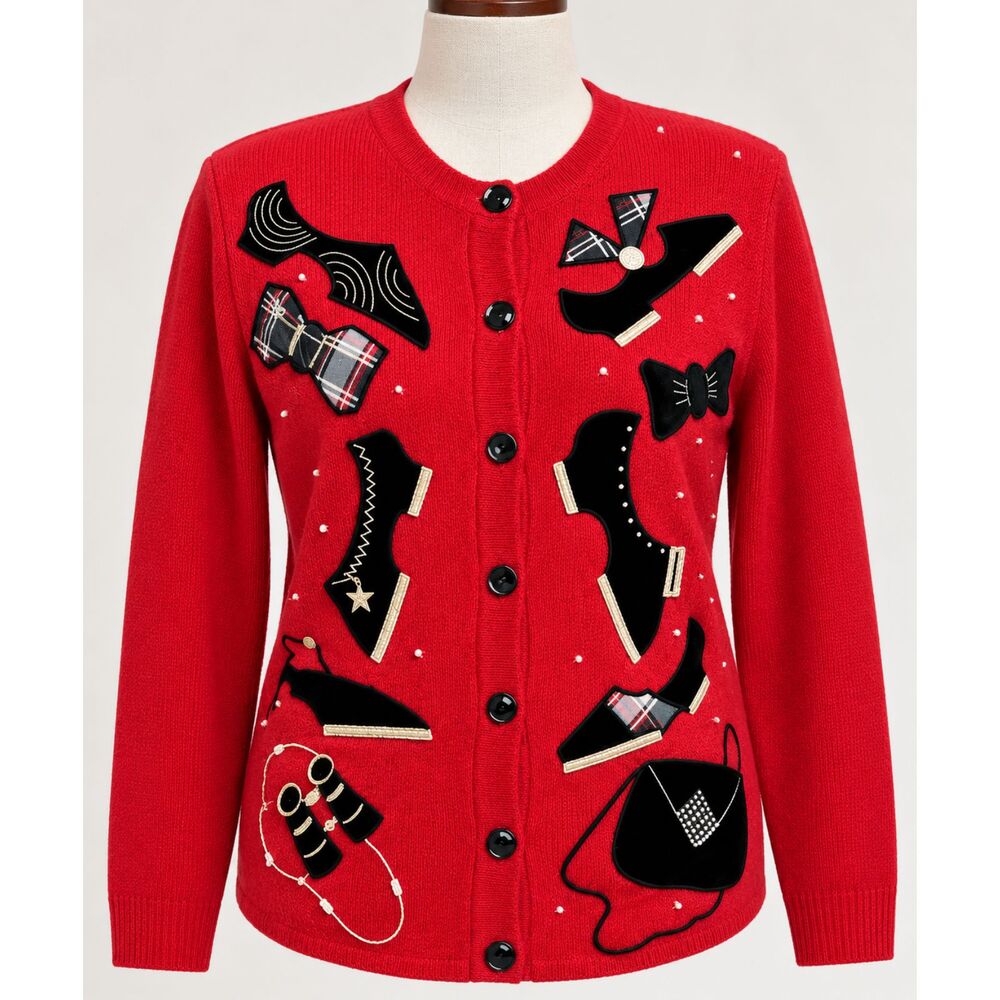 NWT vintage 100% wool Susan Bristol night at the opera hand embroidered sweater